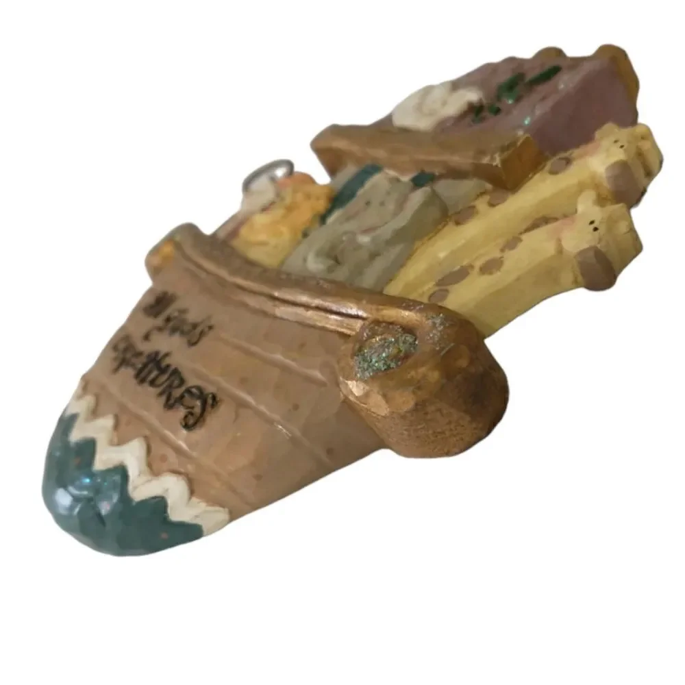 Vintage Noahs Ark Resin Christmas‎ Ornament All Gods Creatures Religious Decor